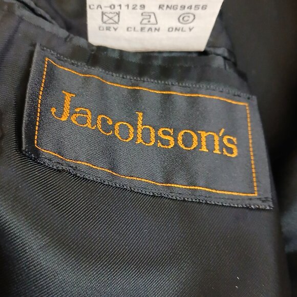 Jacobson's Mens 100% Wool Size 46T Black Suit Jacket - Picture 6 of 8